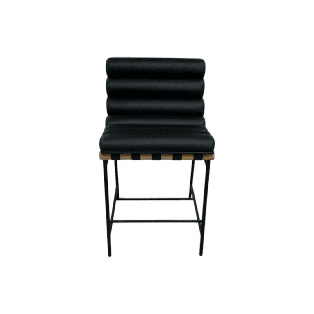 Denver Modern Vail Counter Stool - Black Leather - Thumbnail 9