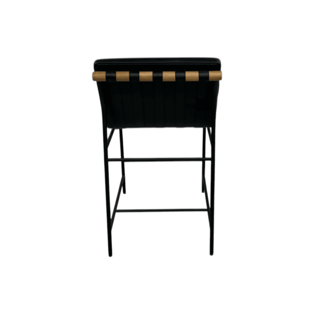 Denver Modern Vail Counter Stool - Black Leather - Thumbnail 11