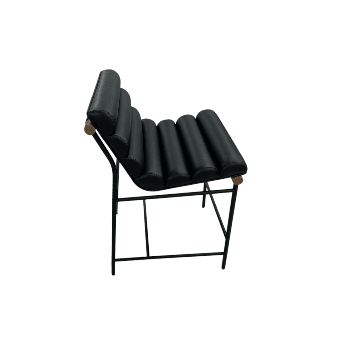 Denver Modern Vail Counter Stool - Black Leather - Thumbnail 6