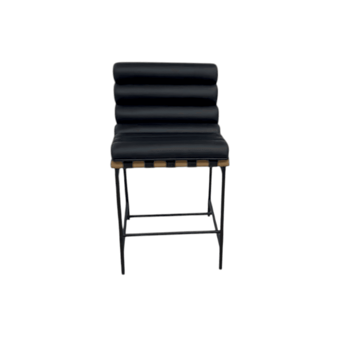 Denver Modern Vail Counter Stool - Black Leather - Thumbnail 16