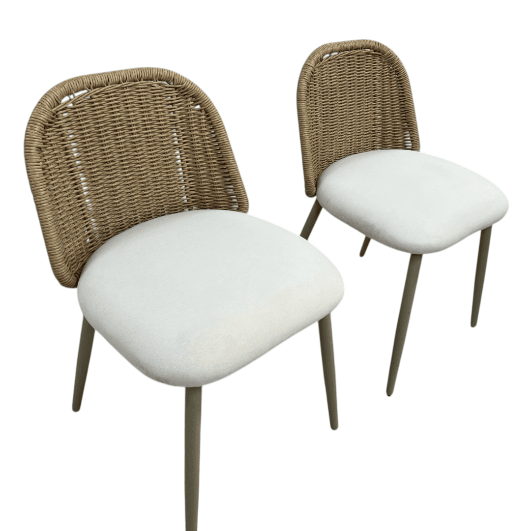 TOV Alexa Rattan Performance Fabric Dining Chair Set of 2 - Thumbnail 10