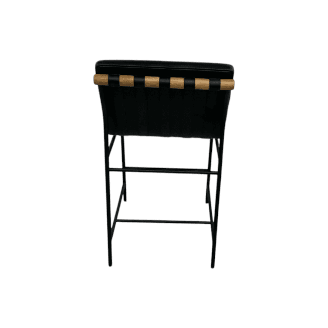 Denver Modern Vail Counter Stool - Black Leather - Thumbnail 10