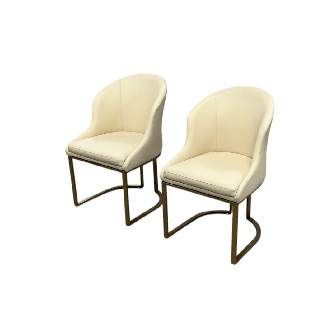 Orren Ellis Teferi Modern Luxury Dining Chair PU Leather Upholstery Stainless Steel Base (Set of 2) - Thumbnail 2