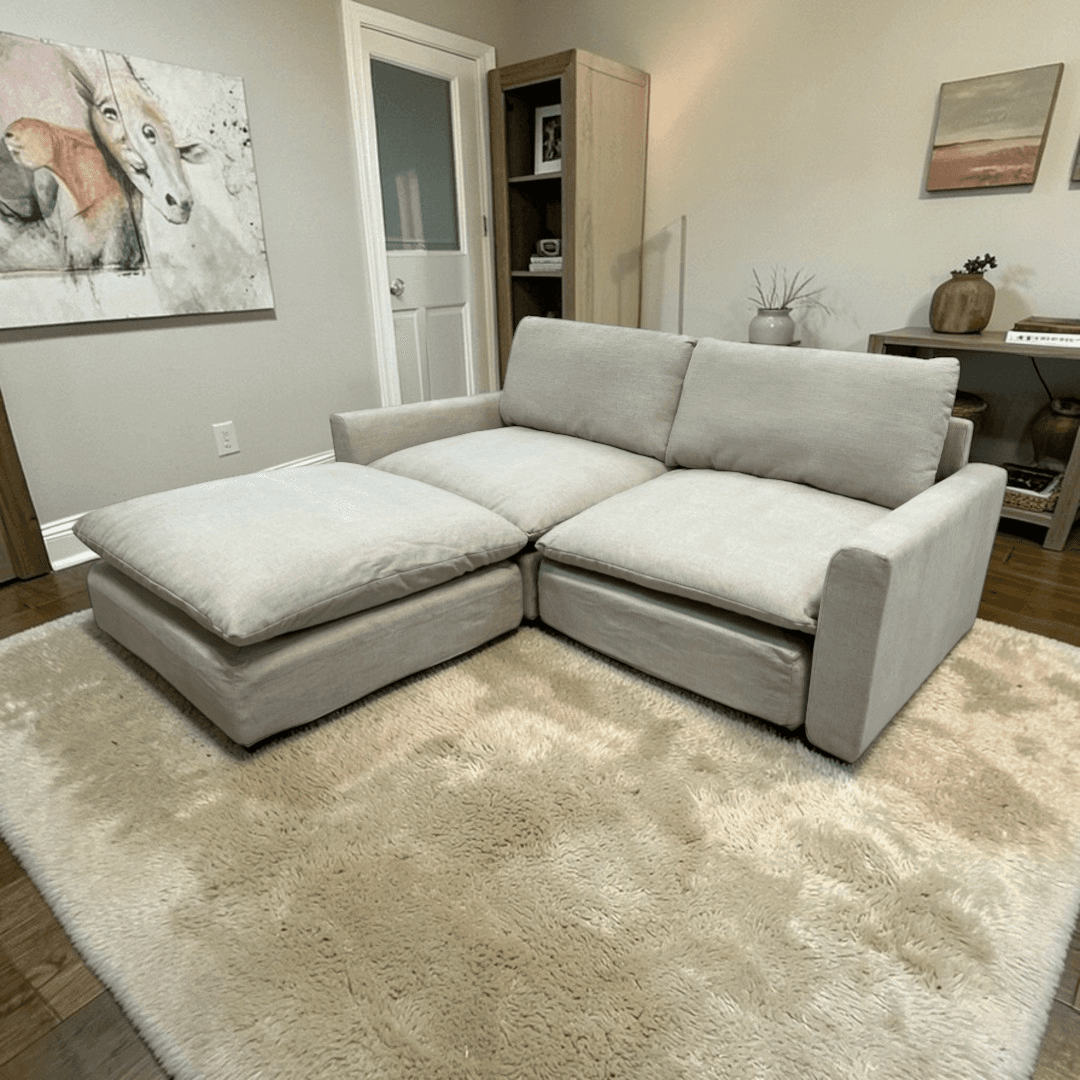 Burrow Russet 2-Piece Sofa with Ottoman - Image 1