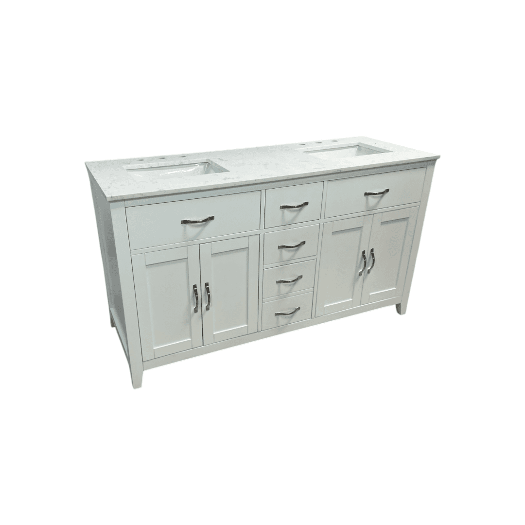Lark Manor Vannes Bathroom Vanity with Solid Hardwood Frame Quartz Countertop - Thumbnail 4
