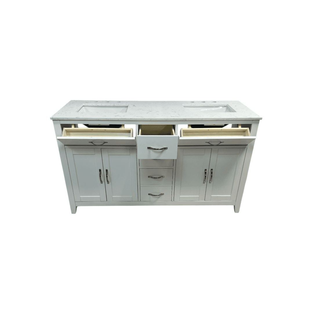 Lark Manor Vannes Bathroom Vanity with Solid Hardwood Frame Quartz Countertop - Thumbnail 5