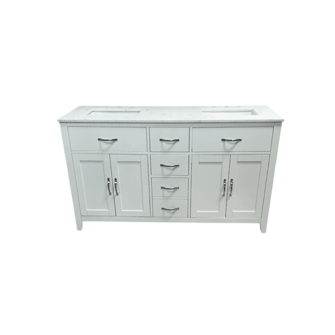 Lark Manor Vannes Bathroom Vanity with Solid Hardwood Frame Quartz Countertop - Thumbnail 2