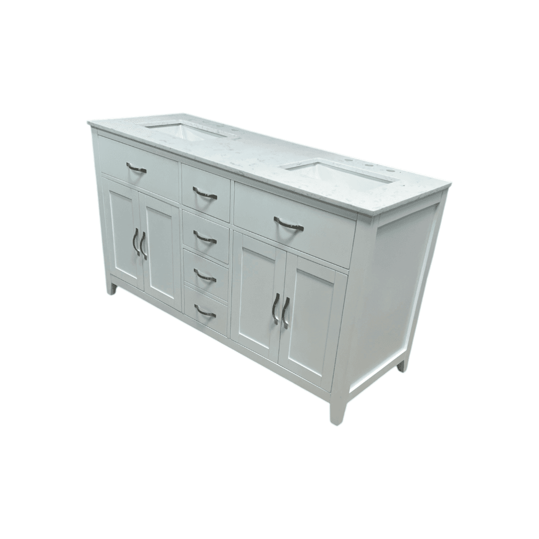 Lark Manor Vannes Bathroom Vanity with Solid Hardwood Frame Quartz Countertop - Thumbnail 3