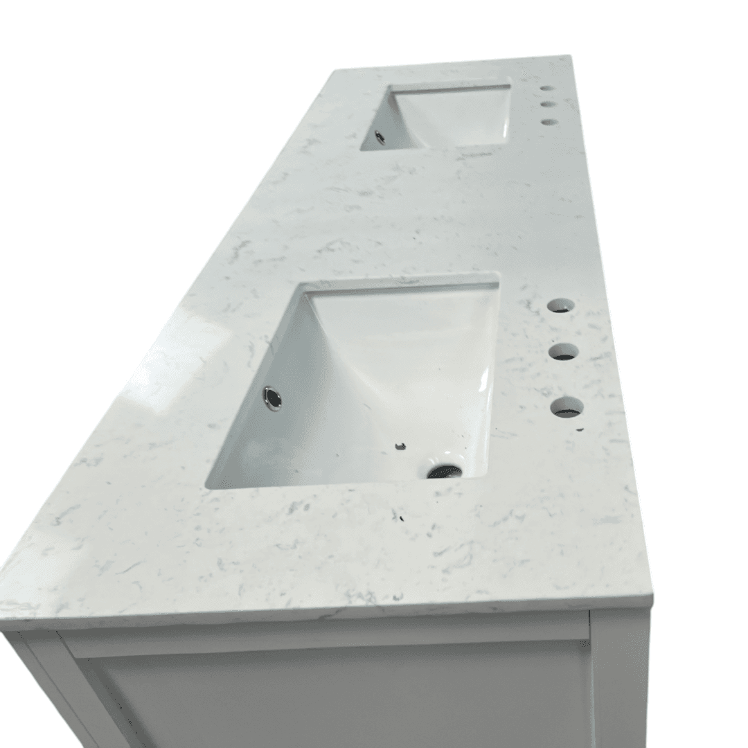 Lark Manor Vannes Bathroom Vanity with Solid Hardwood Frame Quartz Countertop - Thumbnail 9