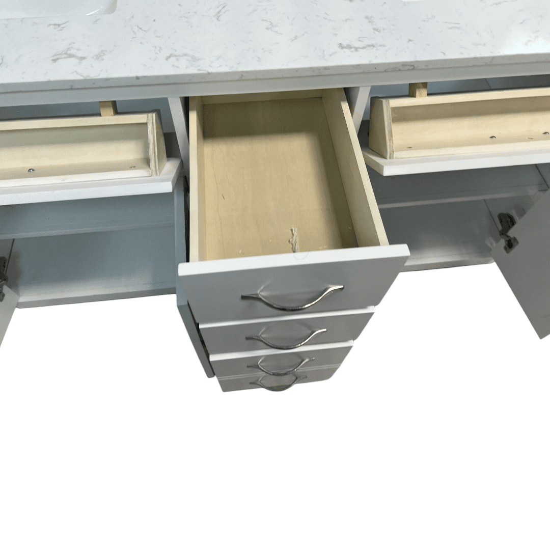 Lark Manor Vannes Bathroom Vanity with Solid Hardwood Frame Quartz Countertop - Thumbnail 17