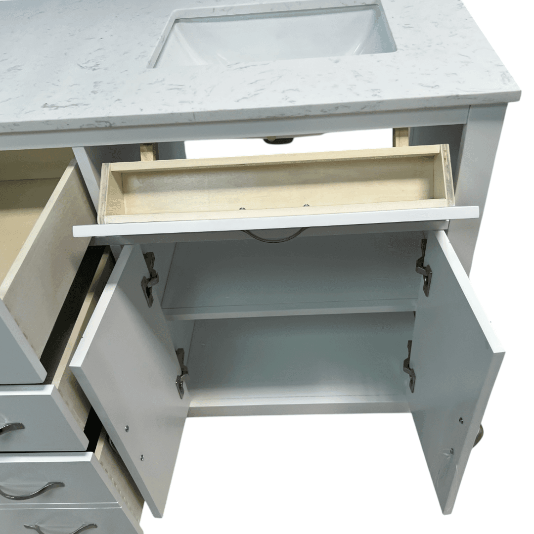 Lark Manor Vannes Bathroom Vanity with Solid Hardwood Frame Quartz Countertop - Thumbnail 15