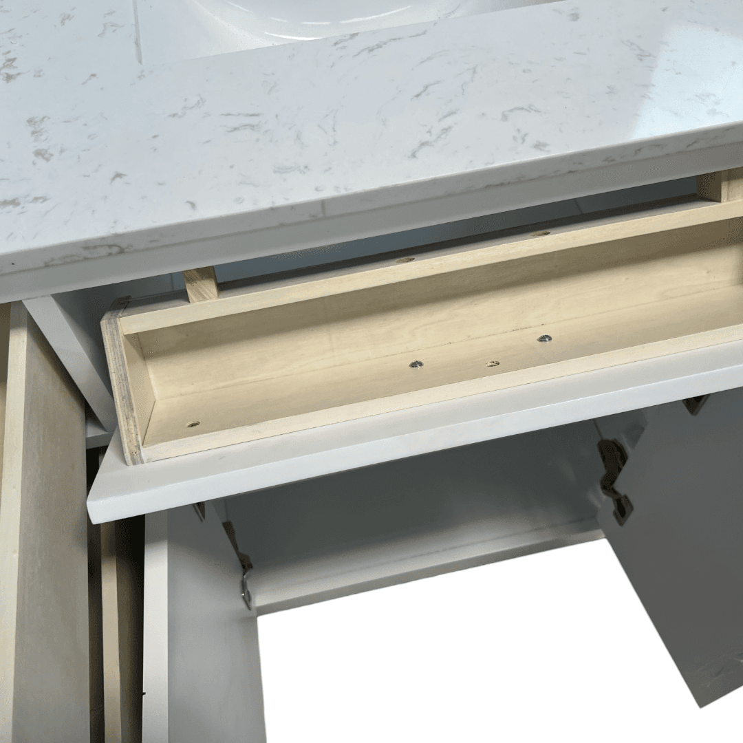 Lark Manor Vannes Bathroom Vanity with Solid Hardwood Frame Quartz Countertop - Thumbnail 11