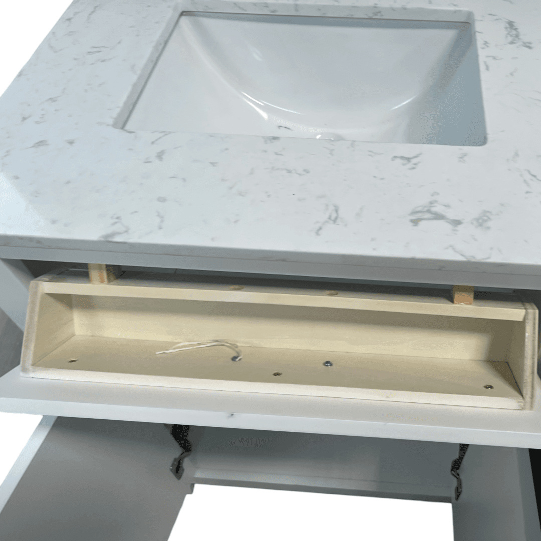 Lark Manor Vannes Bathroom Vanity with Solid Hardwood Frame Quartz Countertop - Thumbnail 12