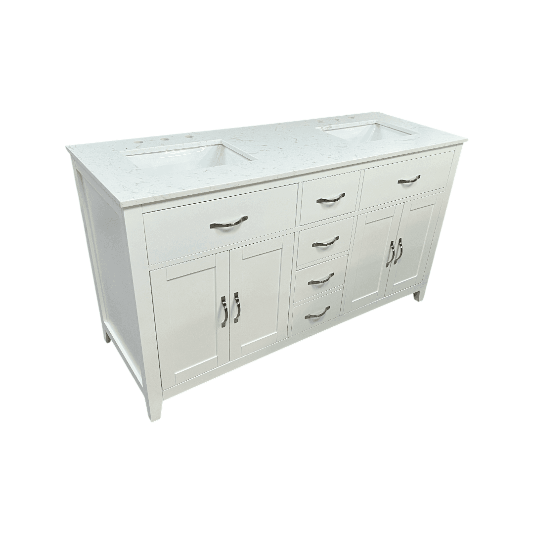 Lark Manor Vannes Bathroom Vanity with Solid Hardwood Frame Quartz Countertop - Thumbnail 3
