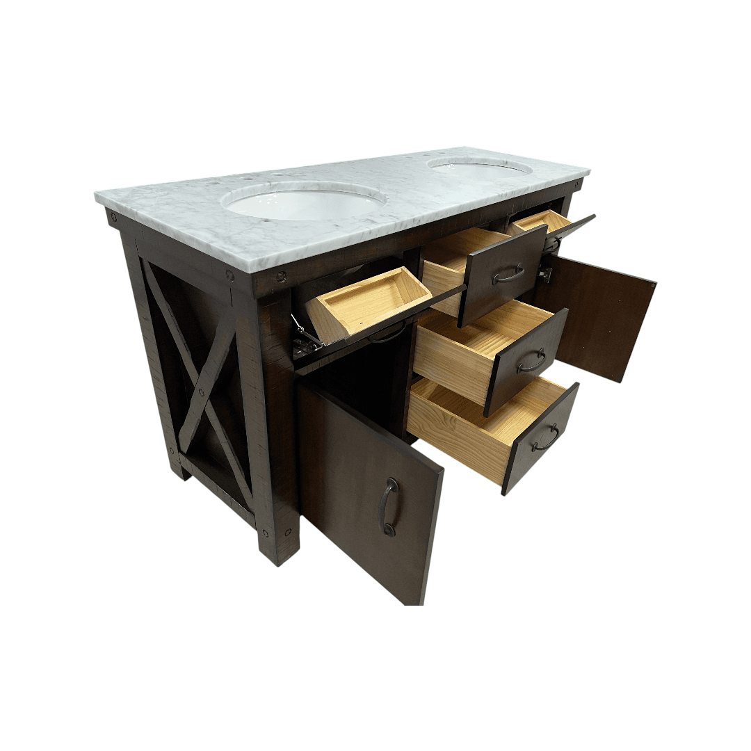 Laurel Foundry Modern Farmhouse Oxon Hill 60'' Double Bathroom Vanity with Top - Thumbnail 9