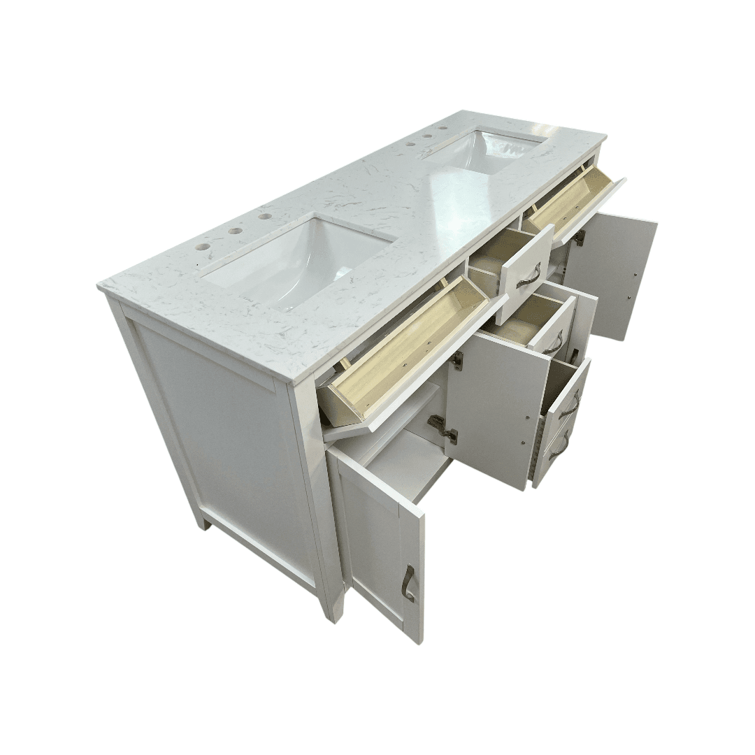 Lark Manor Vannes Bathroom Vanity with Solid Hardwood Frame Quartz Countertop - Thumbnail 14