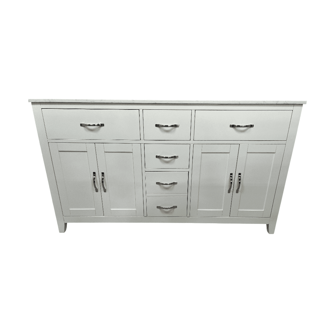 Lark Manor Vannes Bathroom Vanity with Solid Hardwood Frame Quartz Countertop - Thumbnail 4