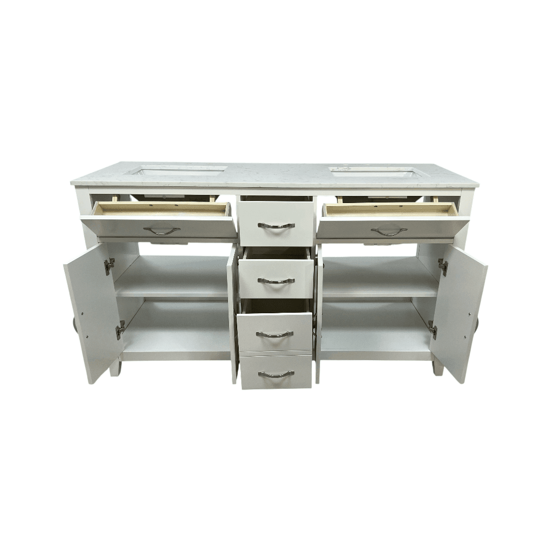 Lark Manor Vannes Bathroom Vanity with Solid Hardwood Frame Quartz Countertop - Thumbnail 11