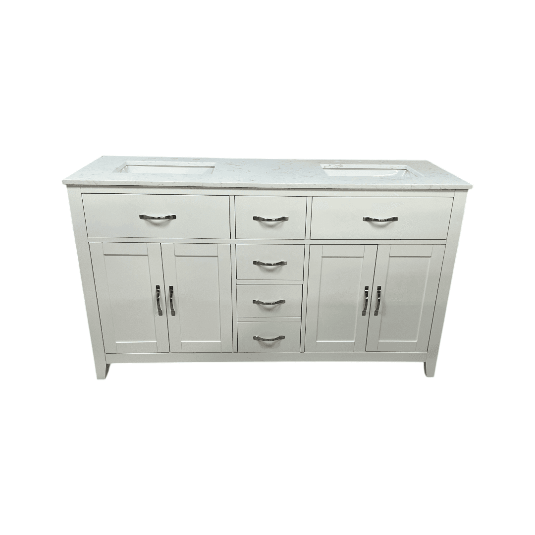 Lark Manor Vannes Bathroom Vanity with Solid Hardwood Frame Quartz Countertop - Thumbnail 2