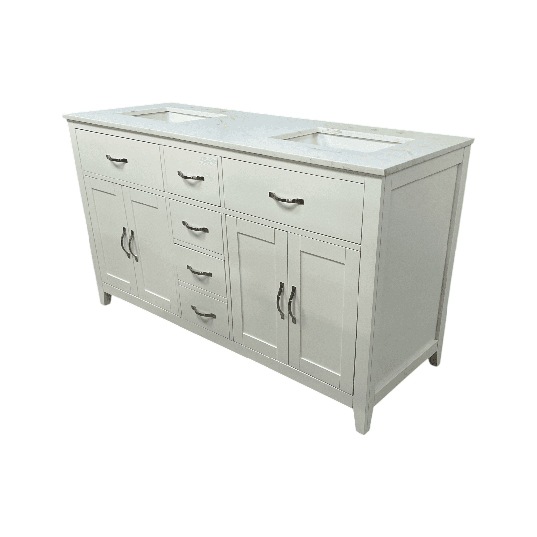 Lark Manor Vannes Bathroom Vanity with Solid Hardwood Frame Quartz Countertop - Thumbnail 6