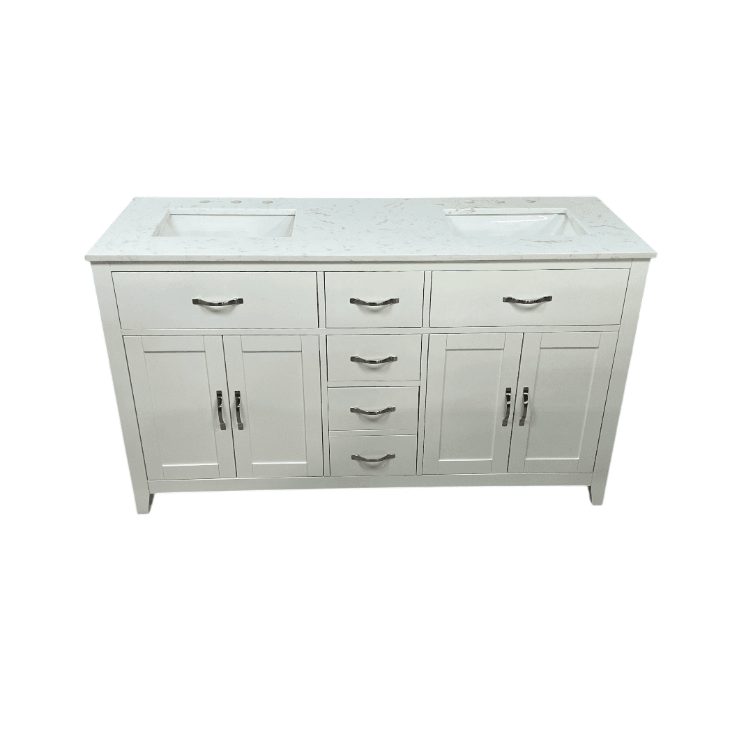 Lark Manor Vannes Bathroom Vanity with Solid Hardwood Frame Quartz Countertop - Thumbnail 7