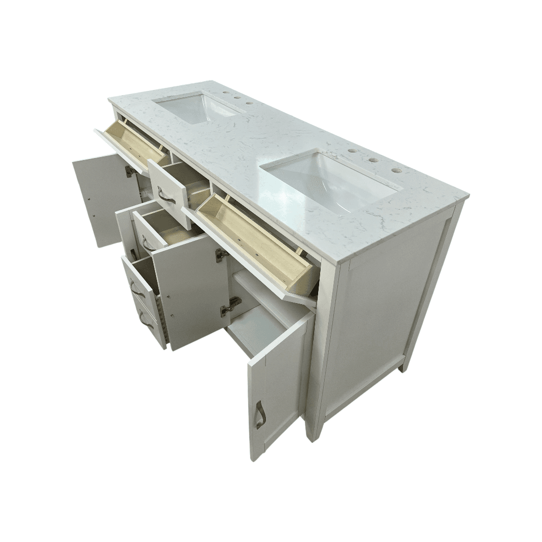 Lark Manor Vannes Bathroom Vanity with Solid Hardwood Frame Quartz Countertop - Thumbnail 10