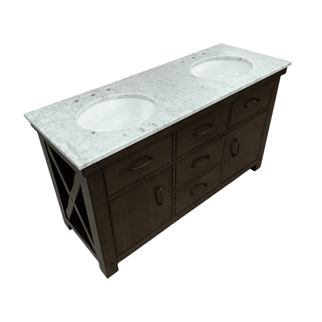 Laurel Foundry Modern Farmhouse Oxon Hill 60'' Double Bathroom Vanity with Top - Thumbnail 5