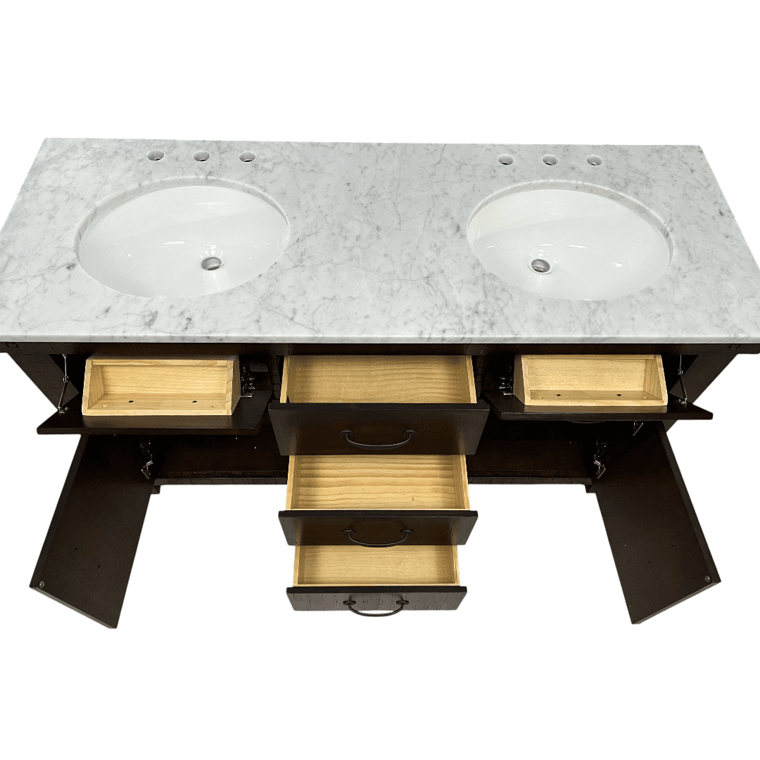 Laurel Foundry Modern Farmhouse Oxon Hill 60'' Double Bathroom Vanity with Top - Thumbnail 8