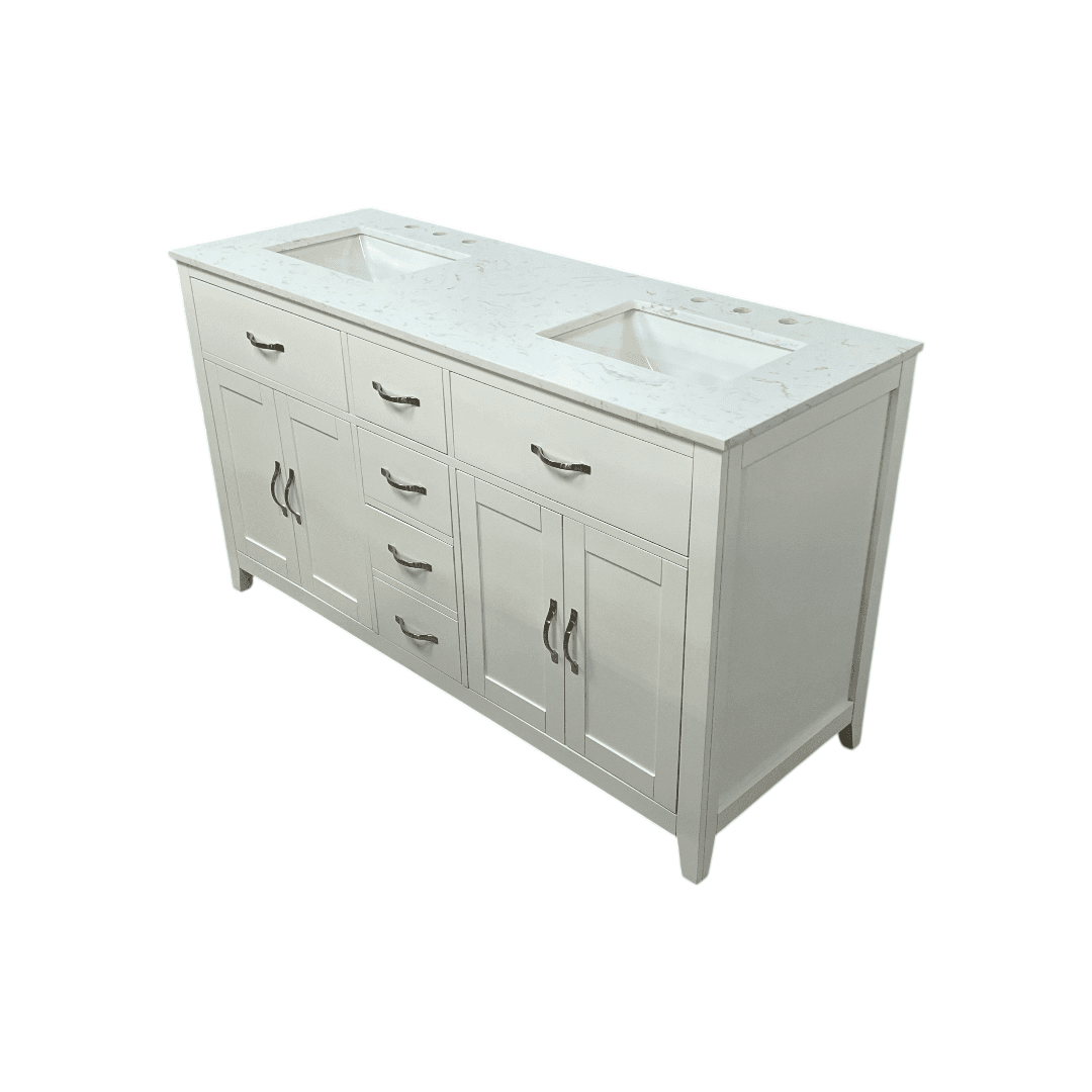 Lark Manor Vannes Bathroom Vanity with Solid Hardwood Frame Quartz Countertop - Thumbnail 8