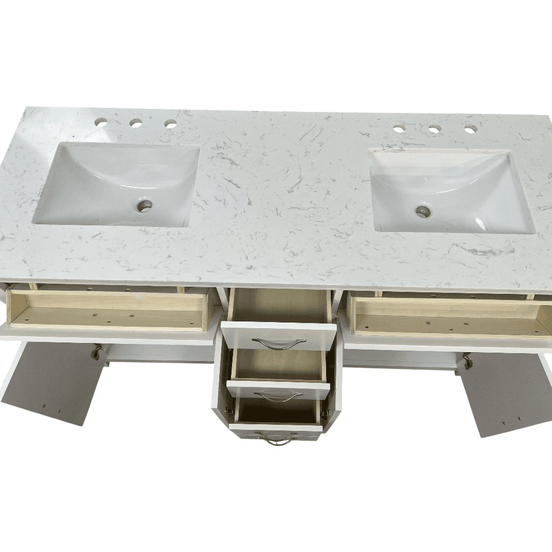 Lark Manor Vannes Bathroom Vanity with Solid Hardwood Frame Quartz Countertop - Thumbnail 16