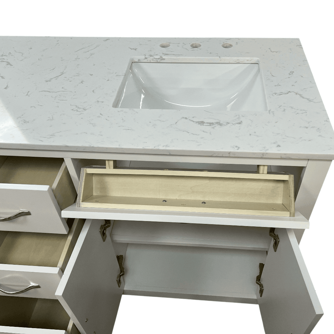 Lark Manor Vannes Bathroom Vanity with Solid Hardwood Frame Quartz Countertop - Thumbnail 20