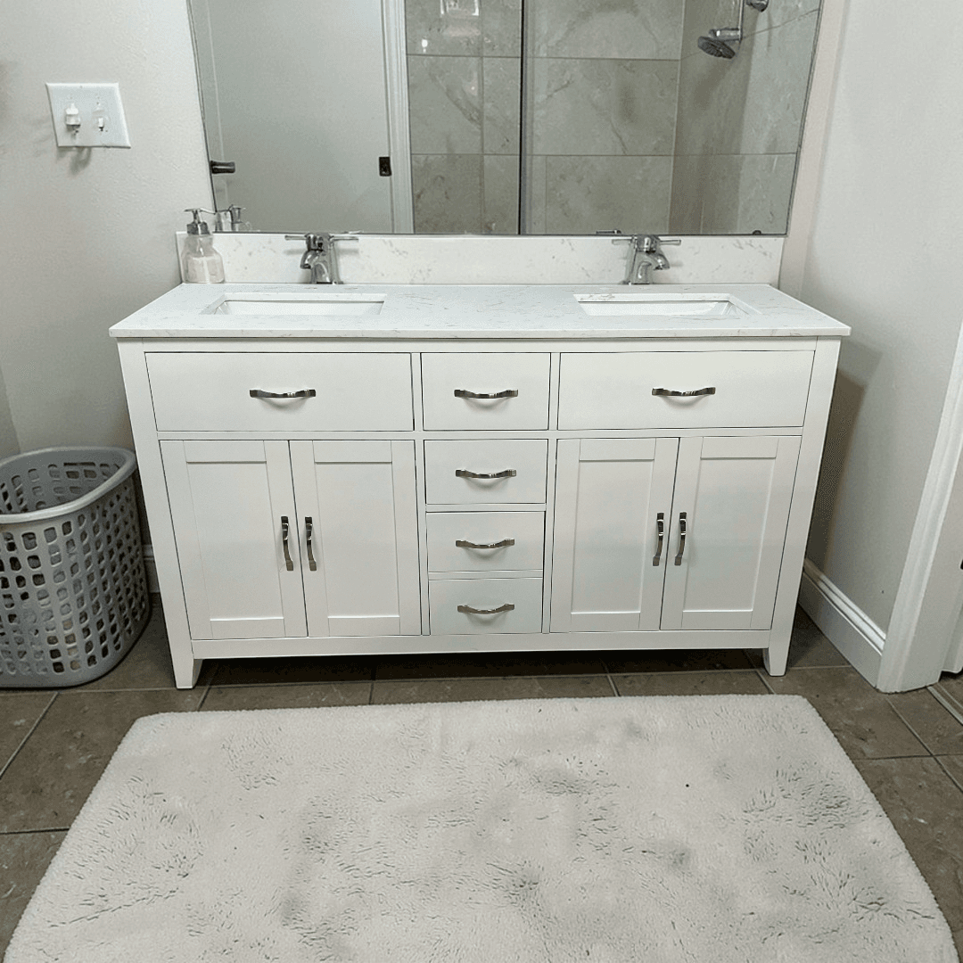 Lark Manor Vannes Bathroom Vanity with Solid Hardwood Frame Quartz Countertop - Image 1