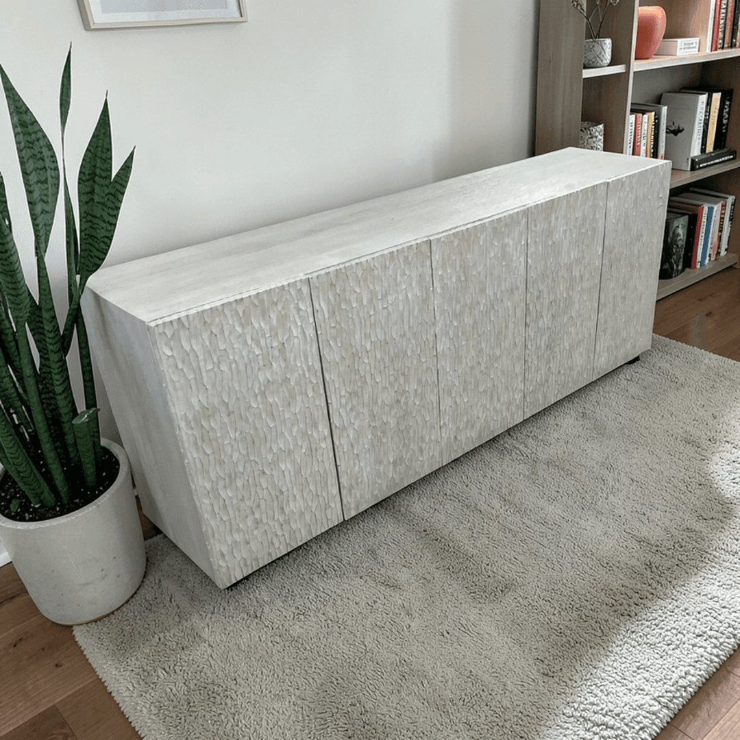 Bernhardt Solaria Entertainment Credenza in Weathered Bone - Image 1