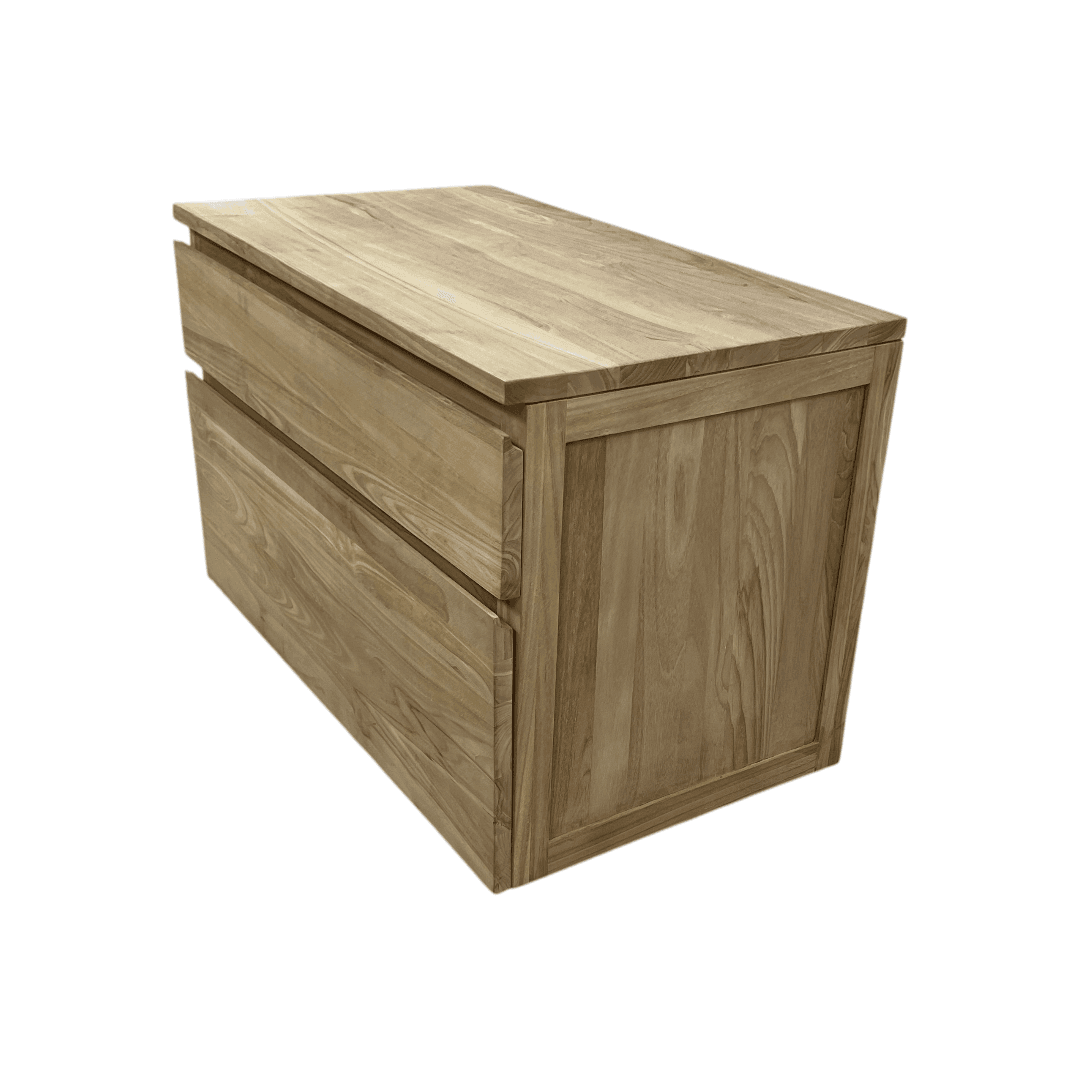 Tikamoon Jacob Solid Teak Wall-Mounted Single Vanity - Thumbnail 2