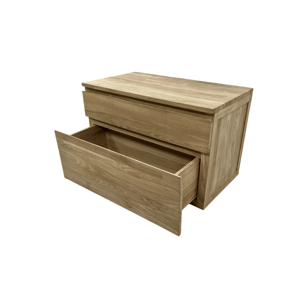 Tikamoon Jacob Solid Teak Wall-Mounted Single Vanity - Thumbnail 13