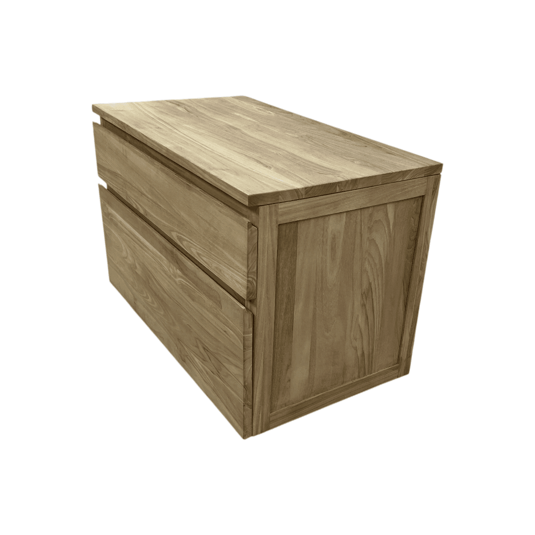 Tikamoon Jacob Solid Teak Wall-Mounted Single Vanity - Thumbnail 5