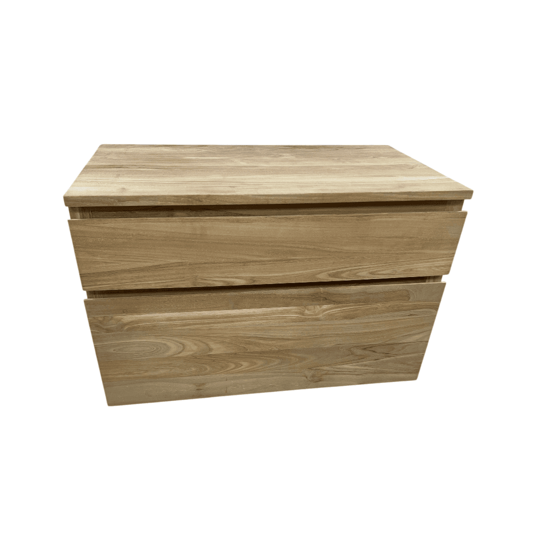 Tikamoon Jacob Solid Teak Wall-Mounted Single Vanity - Thumbnail 8