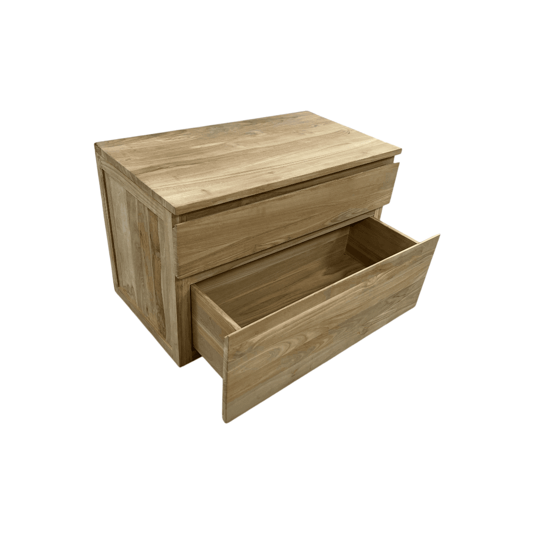 Tikamoon Jacob Solid Teak Wall-Mounted Single Vanity - Thumbnail 16