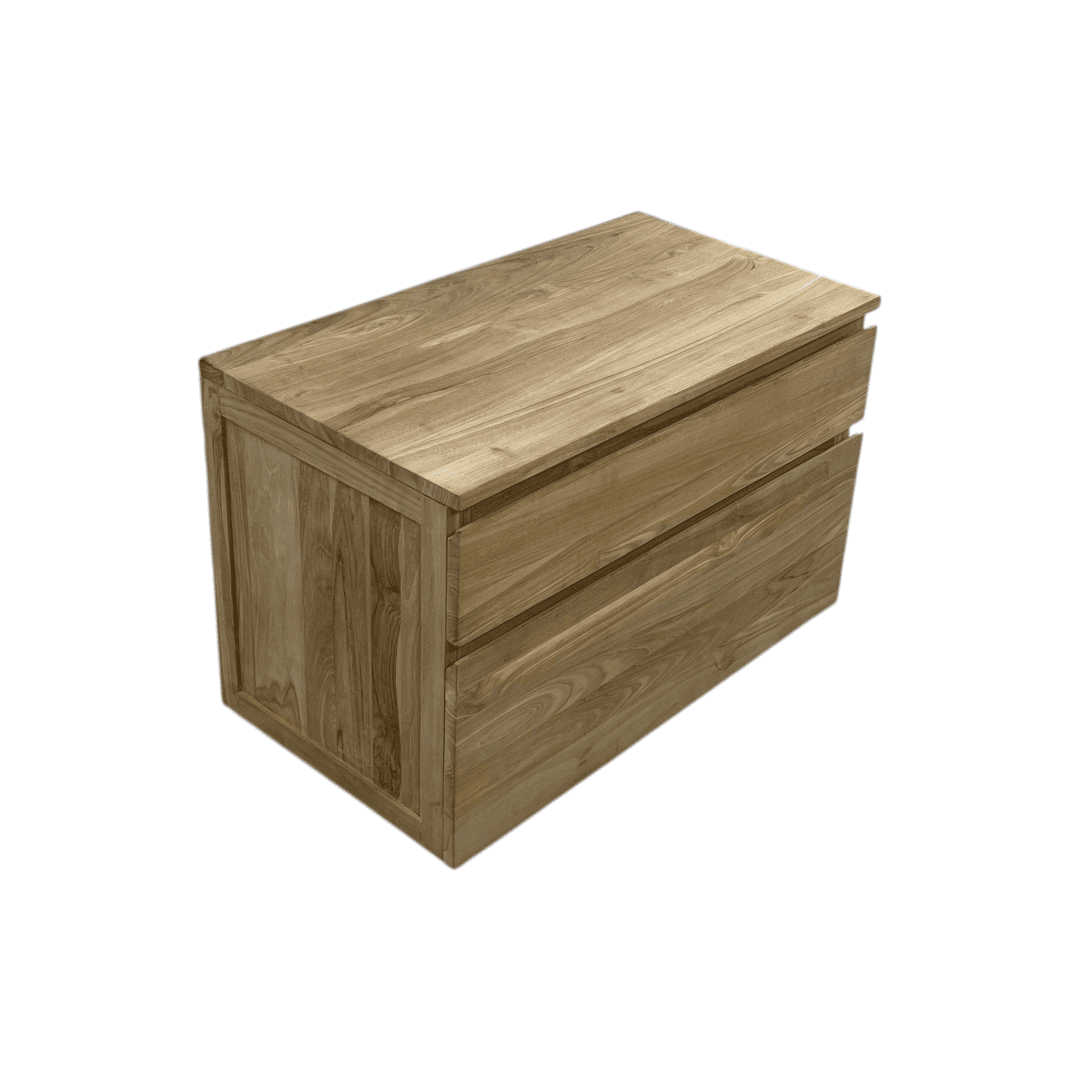 Tikamoon Jacob Solid Teak Wall-Mounted Single Vanity - Thumbnail 9