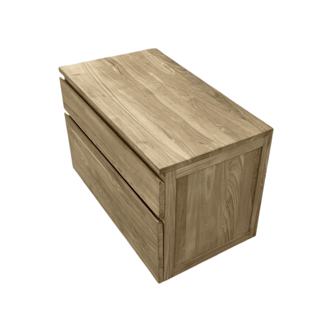 Tikamoon Jacob Solid Teak Wall-Mounted Single Vanity - Thumbnail 4