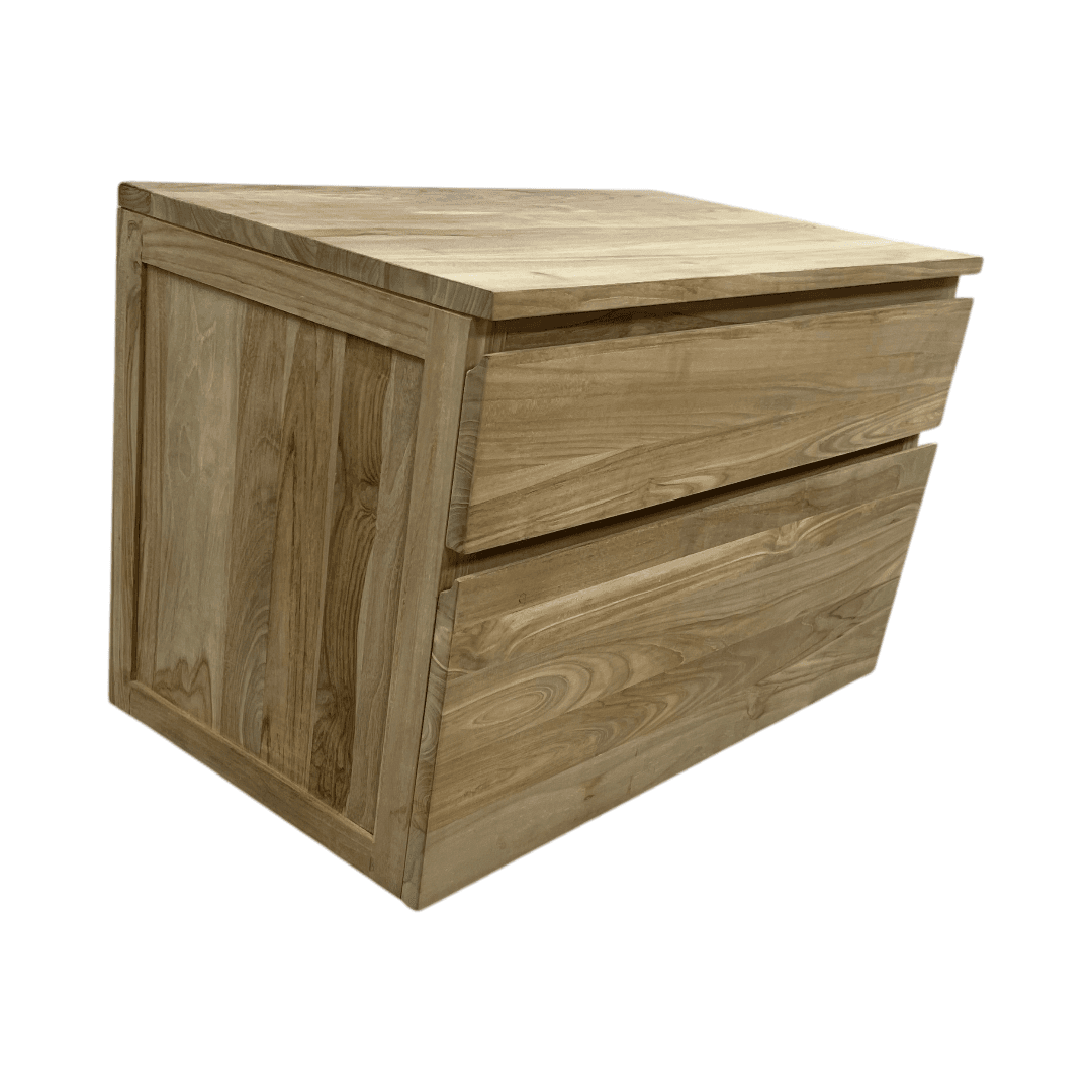 Tikamoon Jacob Solid Teak Wall-Mounted Single Vanity - Thumbnail 12