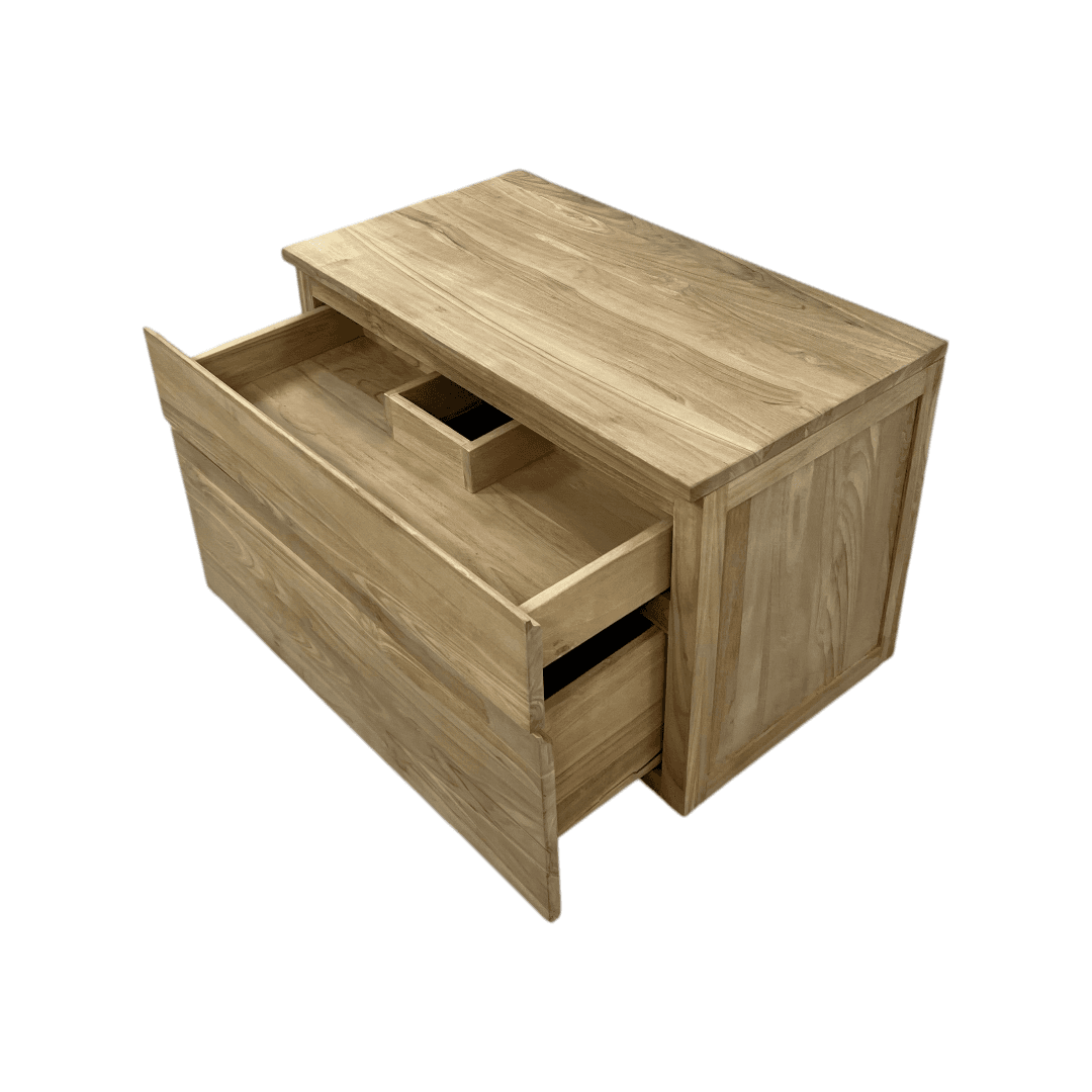 Tikamoon Jacob Solid Teak Wall-Mounted Single Vanity - Thumbnail 20