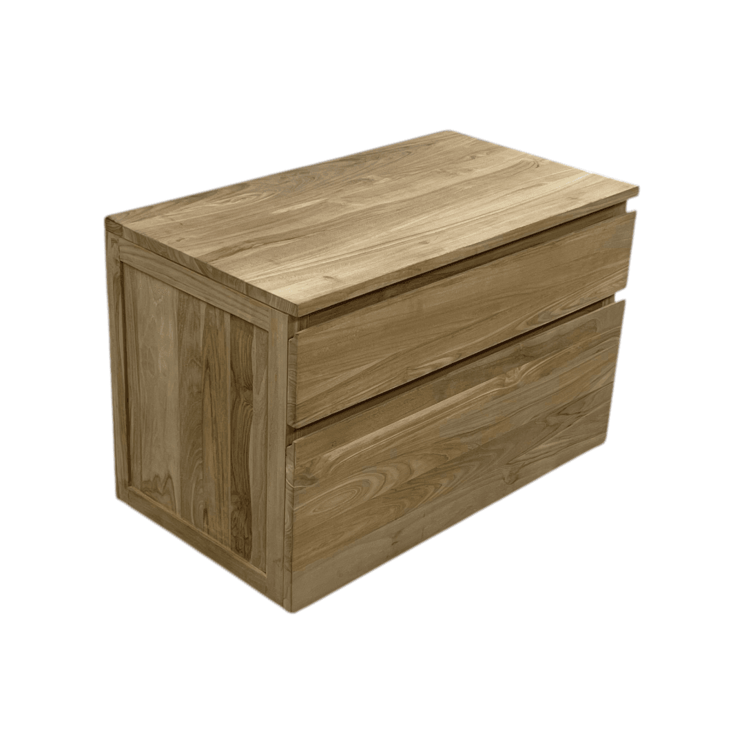 Tikamoon Jacob Solid Teak Wall-Mounted Single Vanity - Thumbnail 10