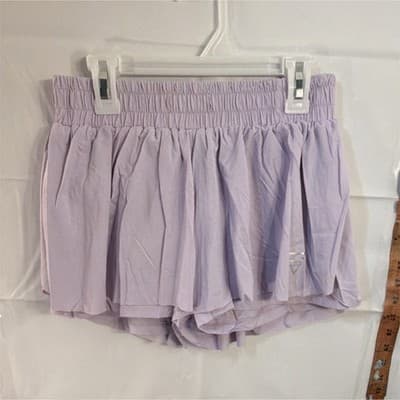 Running Sports Women's Lavender Athletic Shorts Elastic Waist Lightweight Runni… - Image 1
