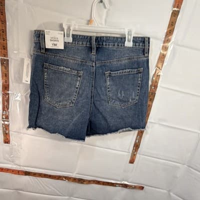 YMI Mom Fit Shorts Denim Collection High-Rise Distressed Blue Denim Size 11/30 - Thumbnail 5