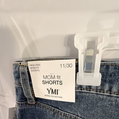 YMI Mom Fit Shorts Denim Collection High-Rise Distressed Blue Denim Size 11/30 - Thumbnail 4