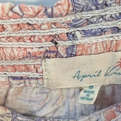 April Kiss Athletic Shorts Floral Print Drawstring Elastic Waist Pink Purple S - Thumbnail 3