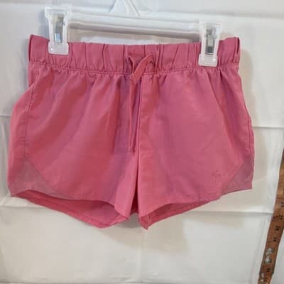 Abercrombie Active Girls Pink Sweat Shorts 11/12 Drawstring Lightweight Stretch - Image 1