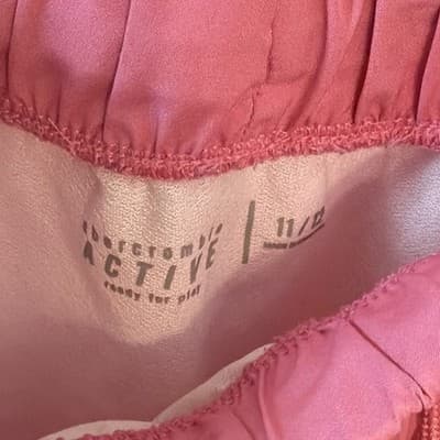 Abercrombie Active Girls Pink Sweat Shorts 11/12 Drawstring Lightweight Stretch - Thumbnail 3