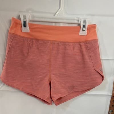 Athleta Girl SB Run The World 3" Short M/8-10 Coral Orange Athletic Running